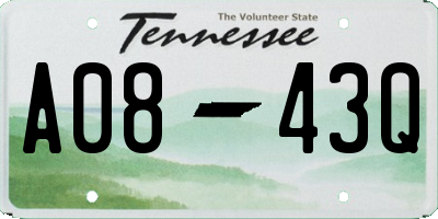 TN license plate A0843Q
