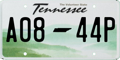 TN license plate A0844P