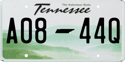 TN license plate A0844Q