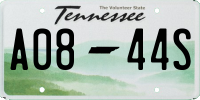 TN license plate A0844S