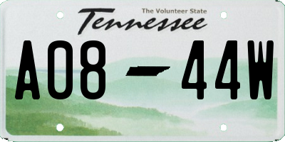 TN license plate A0844W