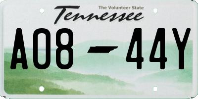 TN license plate A0844Y