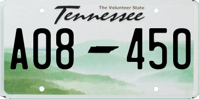 TN license plate A0845O