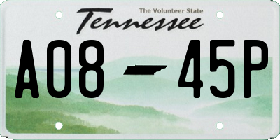 TN license plate A0845P