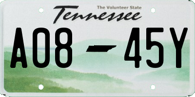 TN license plate A0845Y