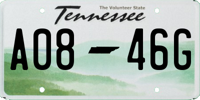 TN license plate A0846G
