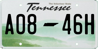 TN license plate A0846H