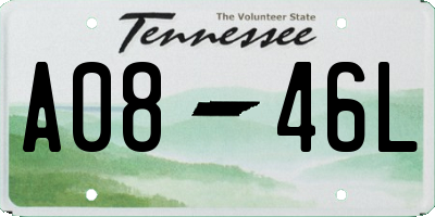 TN license plate A0846L