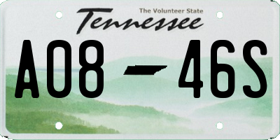 TN license plate A0846S