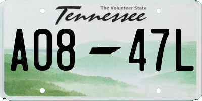 TN license plate A0847L