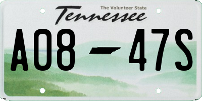 TN license plate A0847S