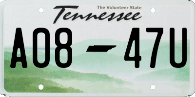 TN license plate A0847U