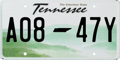 TN license plate A0847Y