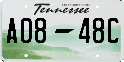 TN license plate A0848C