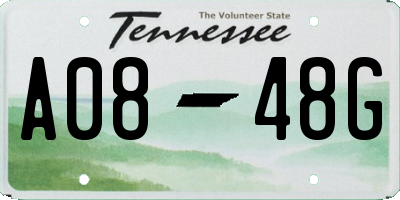 TN license plate A0848G