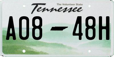 TN license plate A0848H