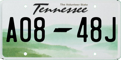 TN license plate A0848J