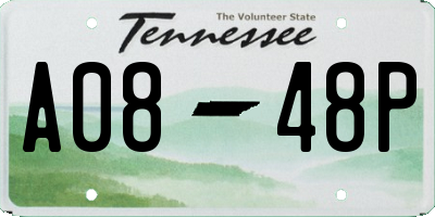 TN license plate A0848P