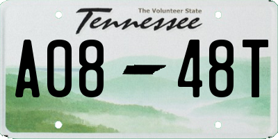 TN license plate A0848T