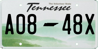 TN license plate A0848X