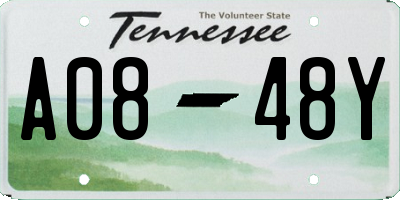 TN license plate A0848Y