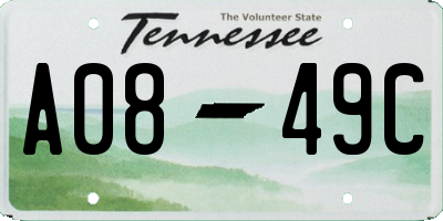 TN license plate A0849C