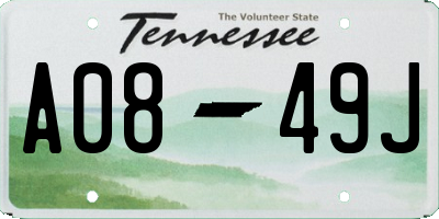 TN license plate A0849J