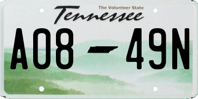 TN license plate A0849N