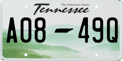 TN license plate A0849Q