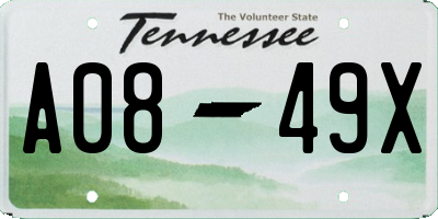 TN license plate A0849X