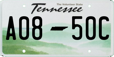 TN license plate A0850C