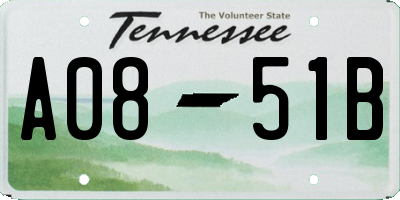 TN license plate A0851B