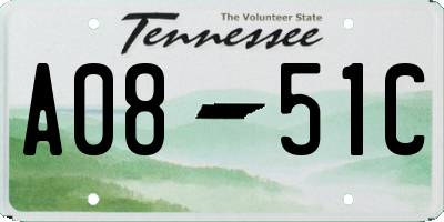 TN license plate A0851C