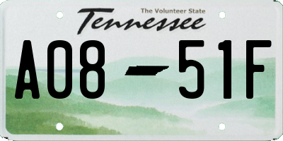 TN license plate A0851F