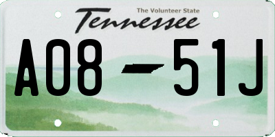 TN license plate A0851J