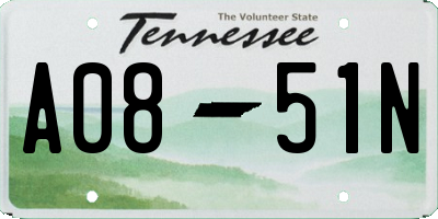 TN license plate A0851N