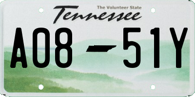 TN license plate A0851Y