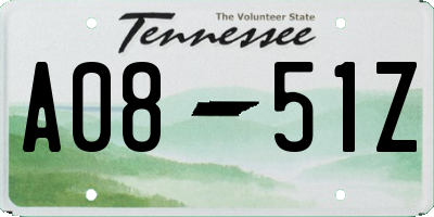TN license plate A0851Z