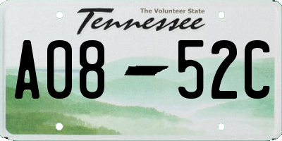 TN license plate A0852C