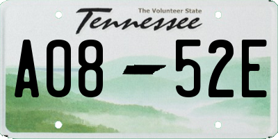 TN license plate A0852E
