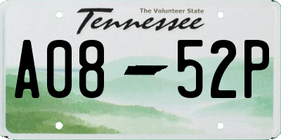 TN license plate A0852P