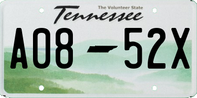 TN license plate A0852X