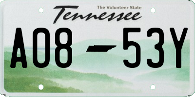 TN license plate A0853Y