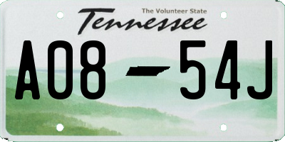 TN license plate A0854J
