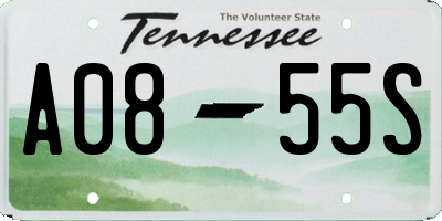 TN license plate A0855S