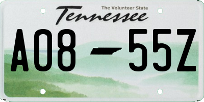 TN license plate A0855Z