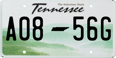 TN license plate A0856G