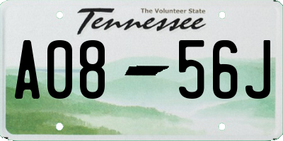 TN license plate A0856J