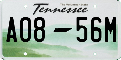 TN license plate A0856M