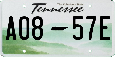 TN license plate A0857E